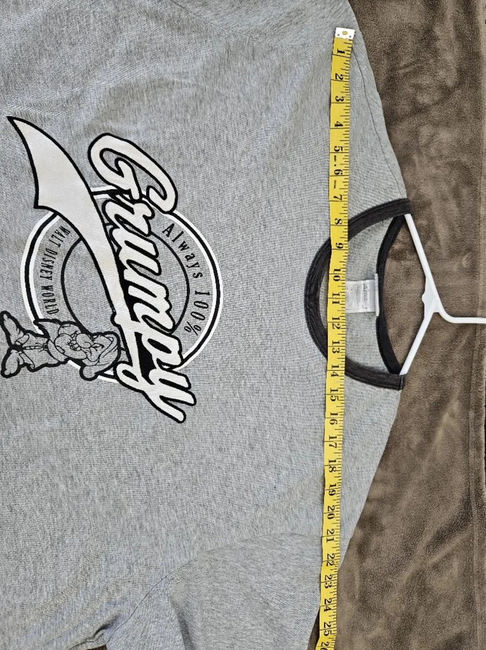Grumpy Graphic Ringer Tee - Gray with Black Trim Size XXL